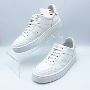 NWT. Zara Women's White Leather Uniform Sneakers. Size 4, 5, 8, 9, 10.